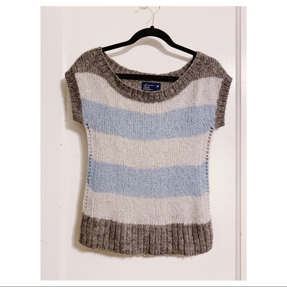 American Eagle - Short Sleeve Striped Sweater